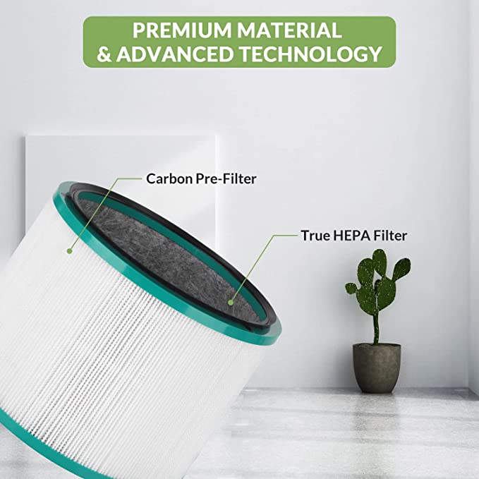 Premium HEPA Replacement Filter Compatible with Dyson HP01, HP02, DP01, DP02 Desk Purifiers. Compare to Part