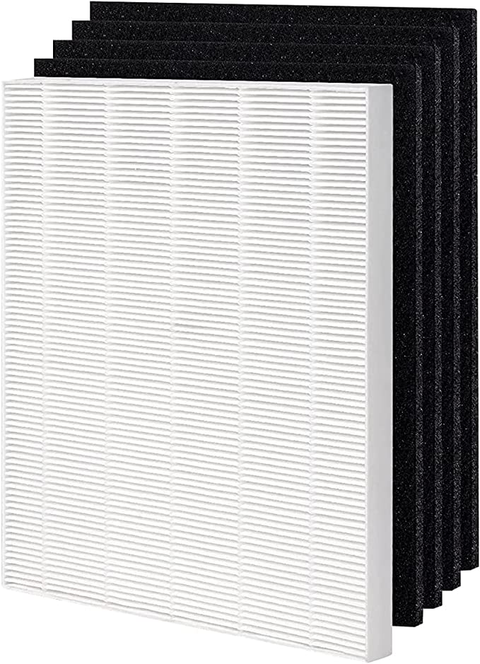 True HEPA Replacement Filter S, Compatible with Winix C545 Air Purifier, Replaces Winix S Filter 1712-0096-00, H13 Grade 1 True HEPA Filter + 4 Activated Carbon Filters