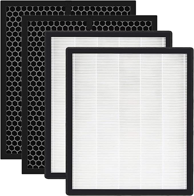  LV-PUR131 Replacement Filters Compatible with LEVOIT LV-PUR131  and LV-PUR131S Air Purifier, LV-PUR131-RF, 2 Pack True HEPA and Activated  Carbon Filters (2 HEPA + 2 Carbon Filters) : Home & Kitchen