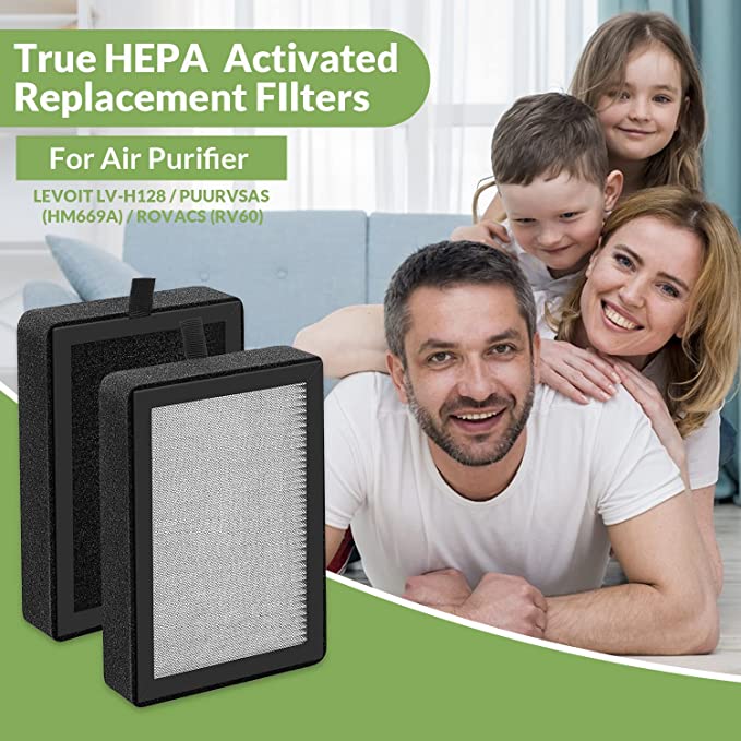 Replacement Filters for LEVOIT LV-PUR131 Air Filter Purifier HEPA Filter  and Activated Carbon Pre-Filter (2 Pack) 