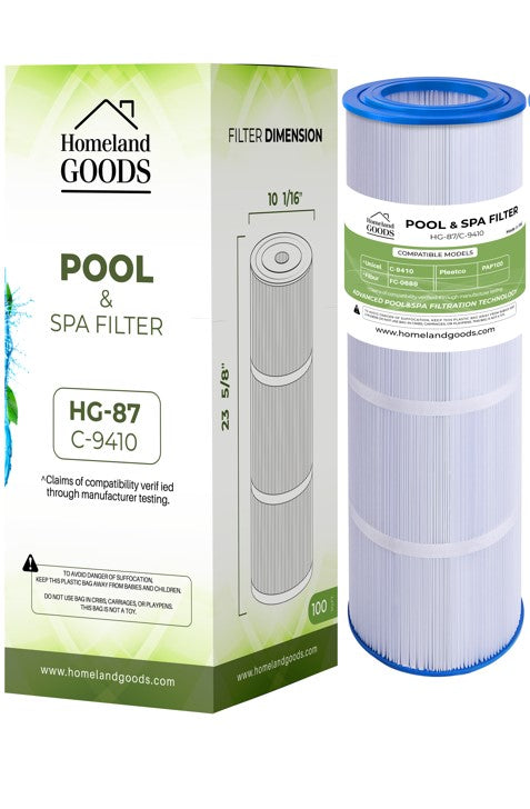 PLF100A Pool Filter Replaces Pentair CC100, CCRP100, PAP100, PAP100-4, Unicel C-9410, R173215, Filbur FC-0686, 59054200, 160354, SP100 Predator 100, 100 sq.ft Filter Cartridge