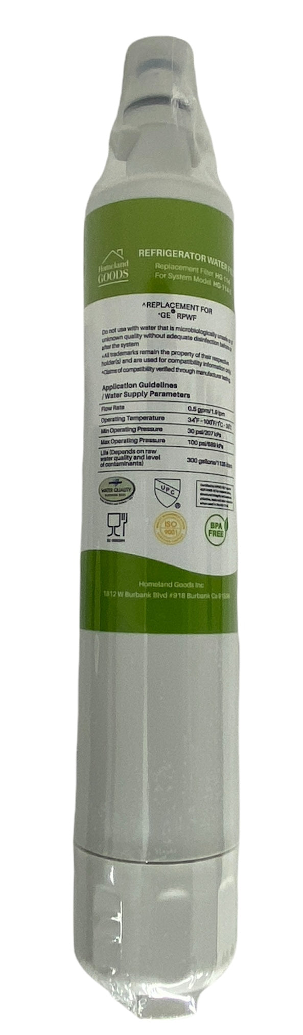 RWF3600A Refrigerator Water Filter IAPMO Certified Replacement for GE RPWF (NOT RPWFE), RWF1063, RWF3600A, WSG-4, DWF-36, R-3600, MPF15350, OPFG3-RF300, BCF77 Refrigerator Water Filter
