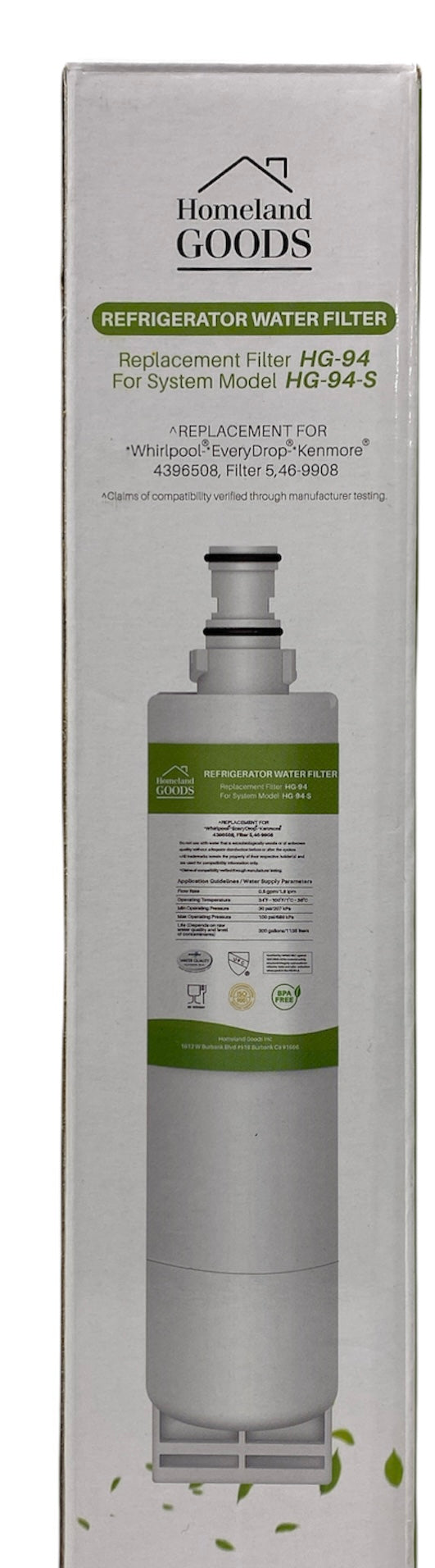 RWF0500A Refrigerator Water Filter IAPMO Certified Replacement for EDR5RXD1,4396510,4392857,EveryDrop Filter 5,PUR W10186668,Kenmore 46-9010, NLC240V,RWF0500A Refrigerator Water Filter Replacement