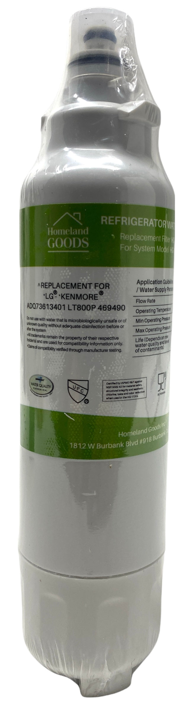 RWF3500A Refrigerator Water Filter IAPMO Certified Replacement for 46-9490, 800P, R-9490, RWF3500A Refrigerator Water Filter