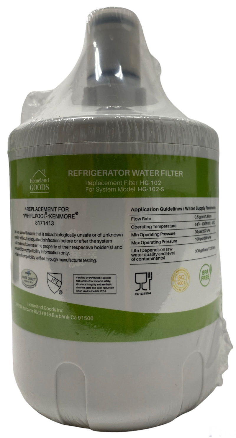RWF1400A Refrigerator Water Filter IAPMO Certified Replacement for 8171413, 8171414, EDR8D1, 46-9002, Refrigerator Water Filter