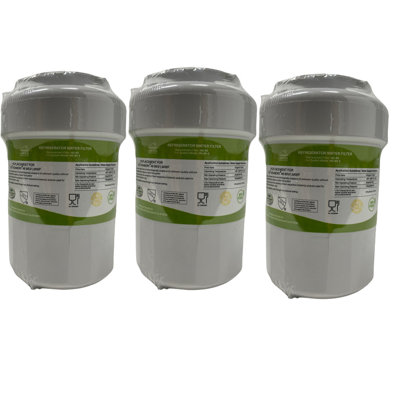 RWF0600A Refrigerator Water Filter IAPMO Certified Replacement for GE SmartWater MWFA, 4PACK, GWF, GWFA, RWF0600A, FMG-1, WFC1201, GSE25GSHECSS, PC75009, 197D6321P006, Kenmore 9991, PC83879, GSL25JFTABS